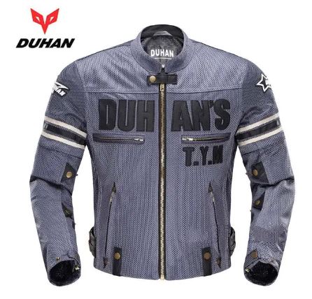 Duhan Motorcycle Jacket Men's Moto Mesh Riding Jackets Motocross Removable Sleeve